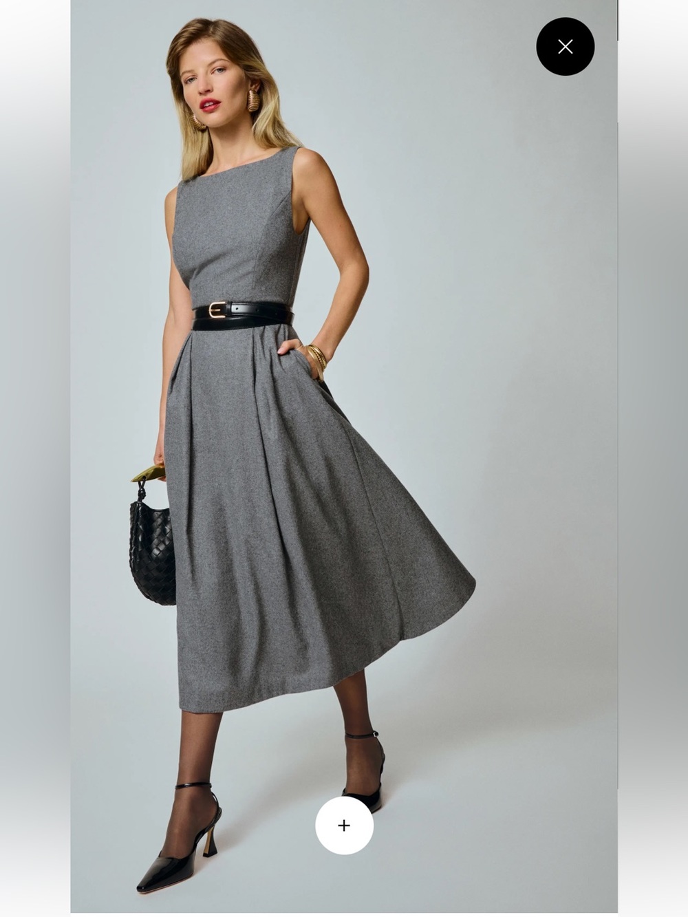 Reformation Gray Sleeveless Midi Dress